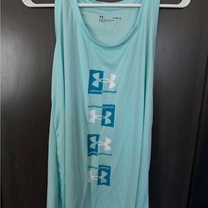 Under Armour Light Aqua Tank Top with Blue Logo